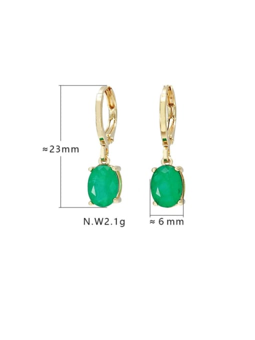 XYZ Brass Opal Geometric Minimalist Huggie Earring 3