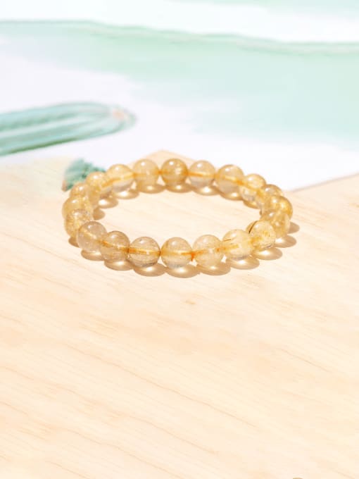 2A Natural Golden Hair Crystal Bracelet Natural Stone Multi Color Geometric Minimalist Handmade Beaded Bracelet