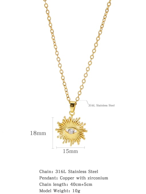 HN0020 Stainless steel Classic Sun Necklace With 16 Inch