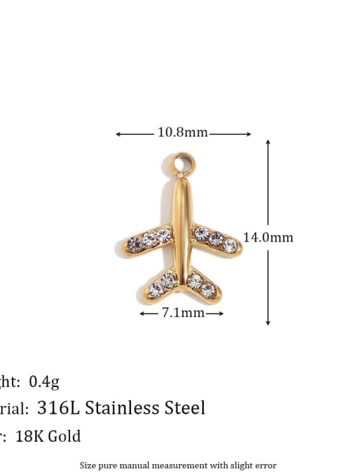 LM Stainless steel 18K Gold Plated Cubic Zirconia Geometric Charm 1