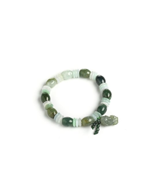NA-Stone Jade Minimalist Handmade Beaded Bracelet 0