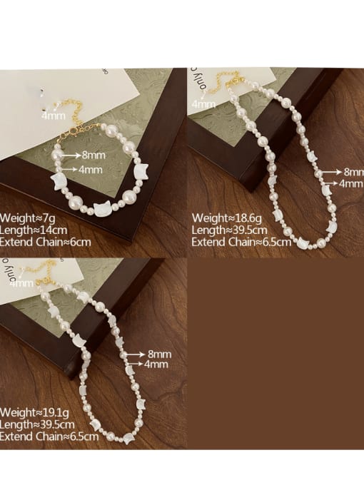 LM Stainless steel Shell Pearl Icon Minimalist Necklace 2