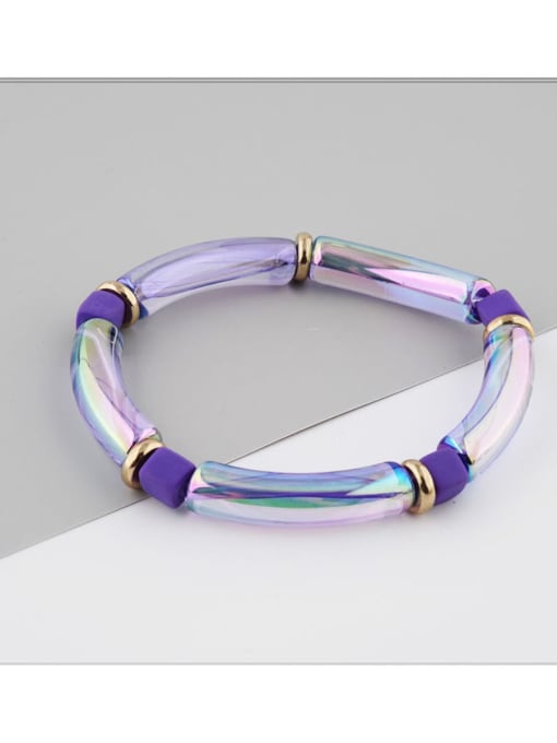 BC408-11 Purple Acrylic Bohemia Adjustable Bracelet