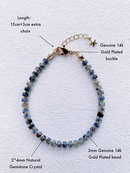 Scarlet White B-ST-010 Natural  Gemstone Crystal Beads Chain Minimalist Handmade Beaded Bracelet 3