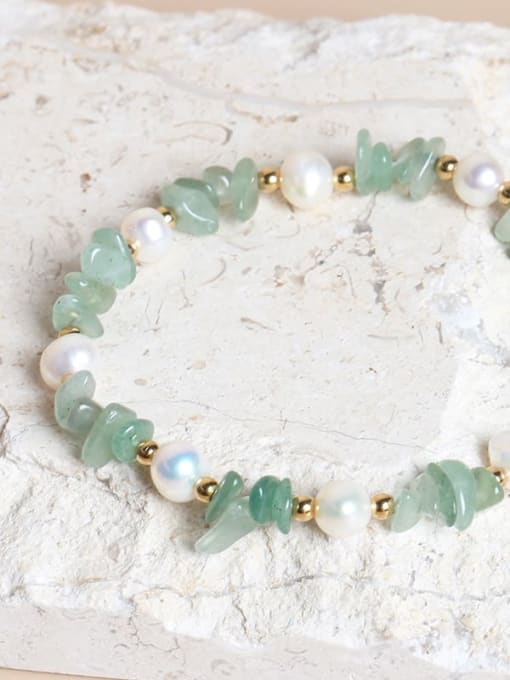 Lvdongling gravel Alloy Natural Stone Freshwater Pearls Artisan Handmade Beaded Bracelet