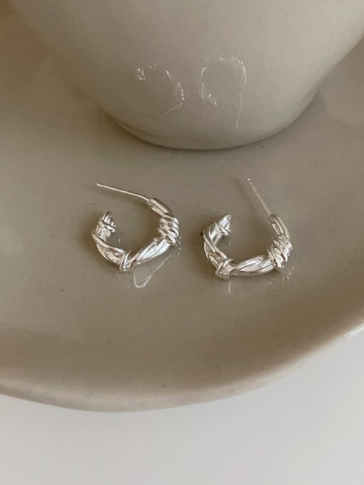 Steel colored earrings Alloy Geometric Trend Stud Earring