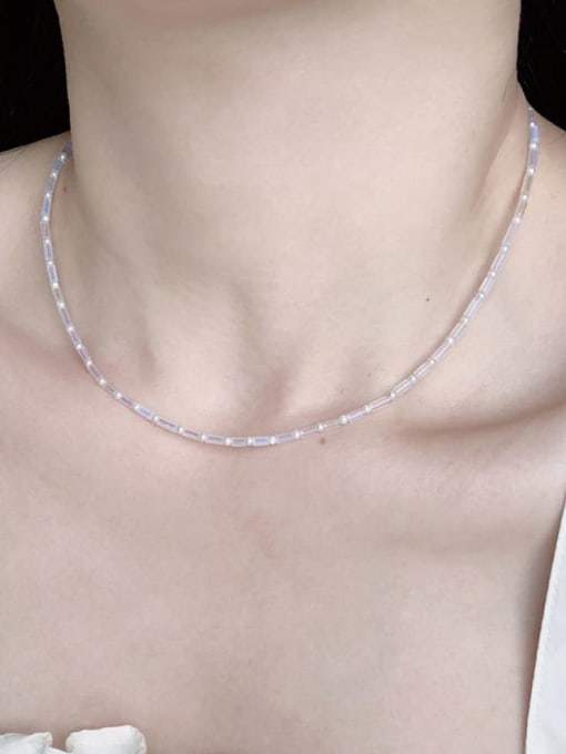 Scarlet White N-STPE-0002 Natural  Gemstone Crystal Beads Chain Handmade Beaded Necklace 3