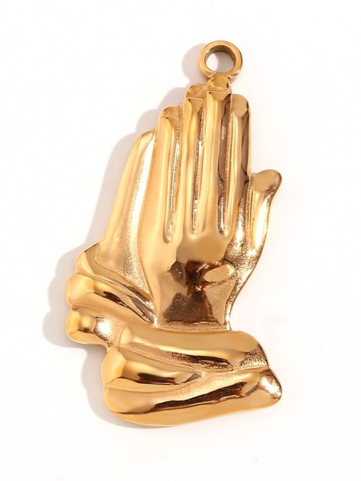 God's Prayer Gesture Pendant Stainless steel 18K Gold Plated Irregular Charm
