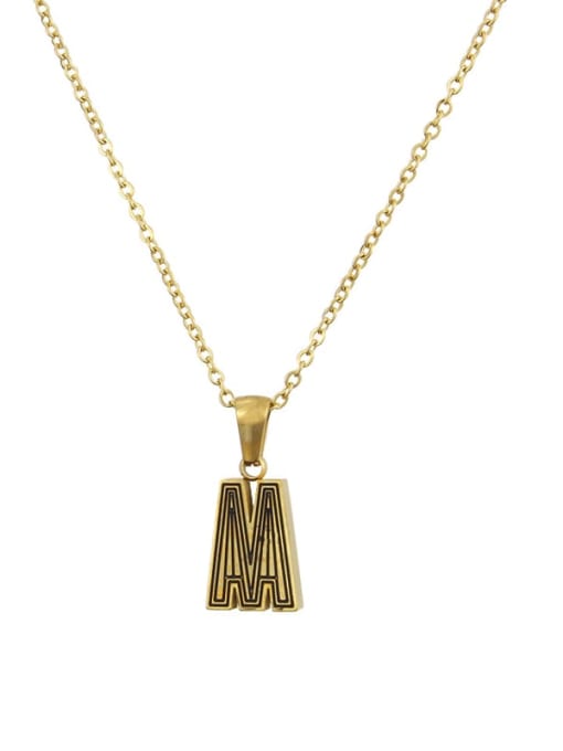 M Stainless steel Letter Initials 26 Letter a to z Necklace