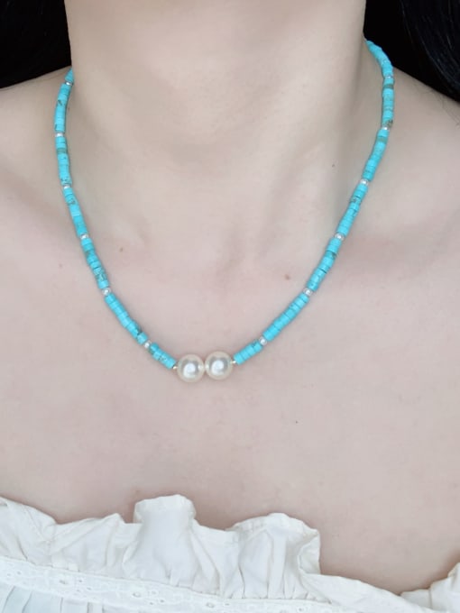 Scarlet White N-STPE-0010 Natural Gemstone Crystal Beads Chain Handmade Beaded Necklace 1
