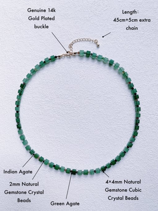 Scarlet White N-STPE-0012 Natural Gemstone Crystal Beads Chain Handmade Beaded Necklace 1