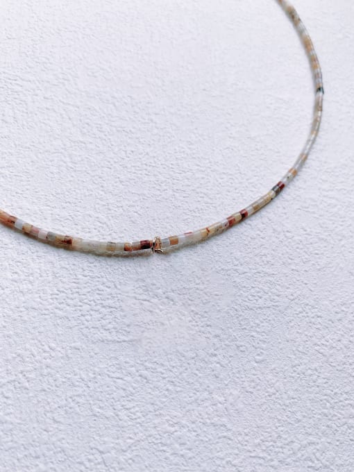 Gemstone Crystal Chain Brass Gemstone Crystal Chain Flower Pendant Bohemia  handmade  Beaded Necklace