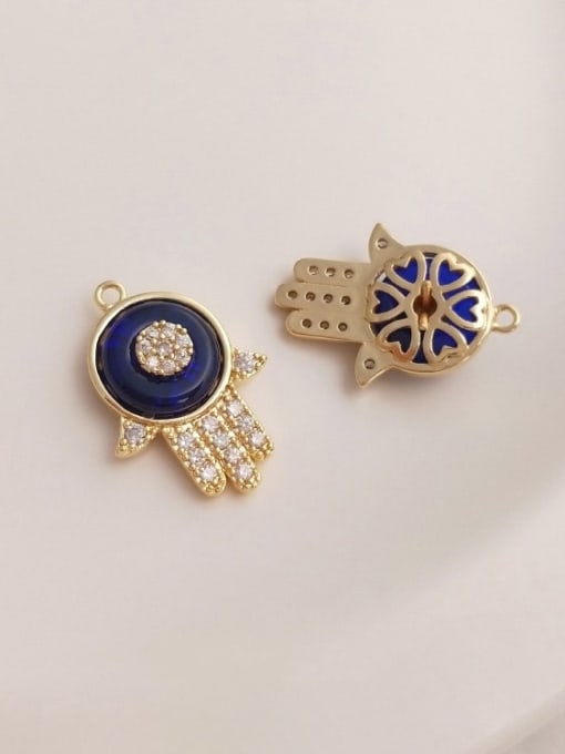 +blue Plam Pendant N-DIY-0025 Natural  Gemstone Crystal Beads Chain Palm Pendant Handmade Beaded Necklace