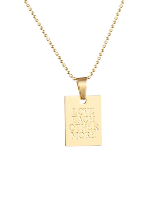 XH0543  God Color Stainless steel Geometric Necklace With words