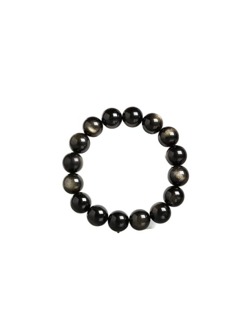NA-Stone Obsidian Minimalist Handmade Beaded Bracelet 0