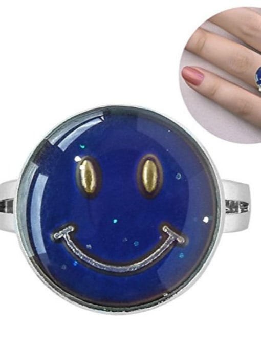 Round smiling face Alloy Icon Cute Band Ring