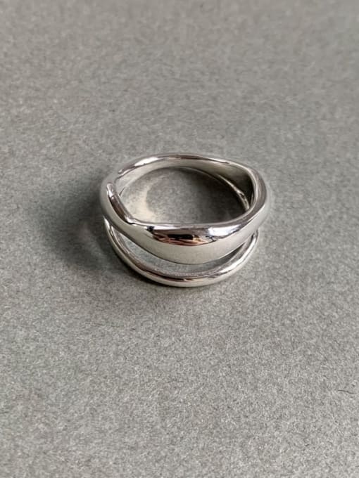 silver color Brass Geometric Ring