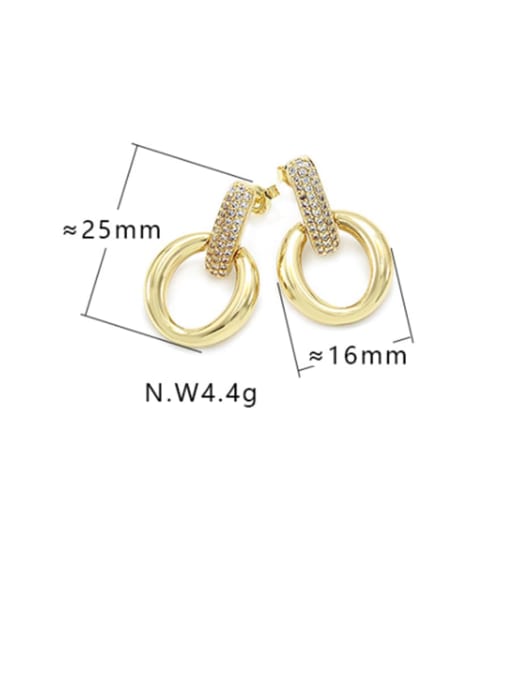 XYZ Brass Cubic Zirconia Geometric Minimalist Drop Earring 3