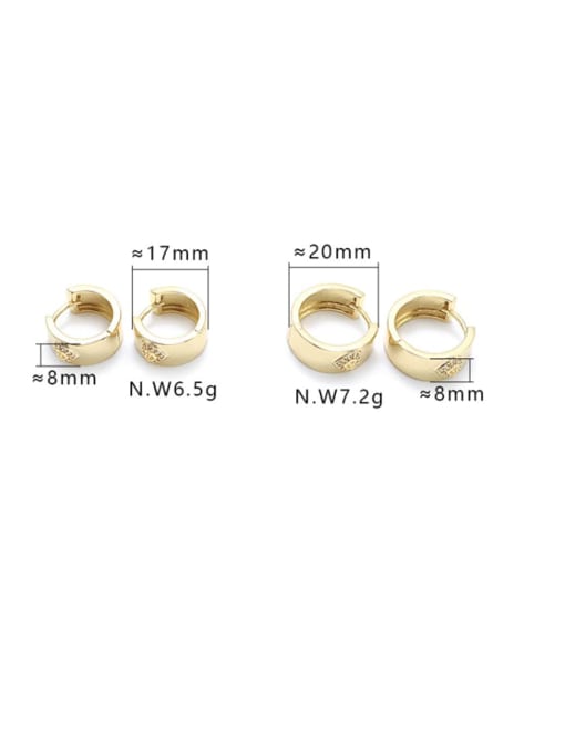 XYZ Brass Cubic Zirconia Heart Minimalist Huggie Earring 3