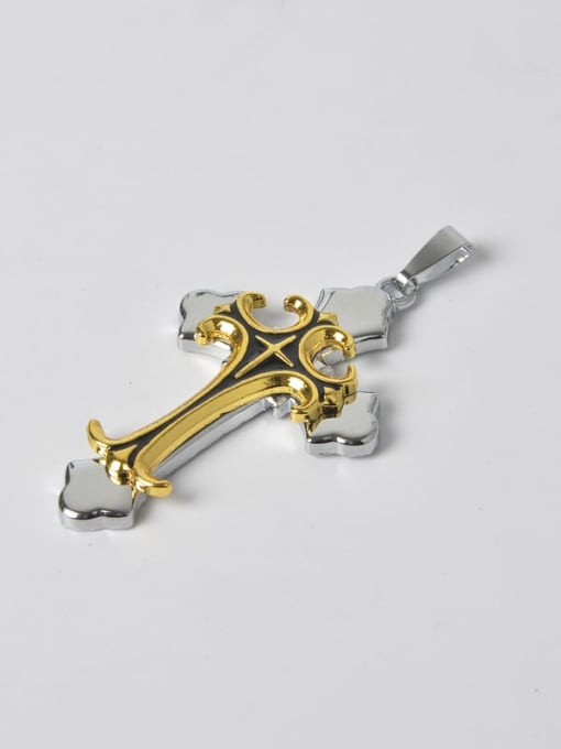 golden Titanium Steel Cross Trend Necklace