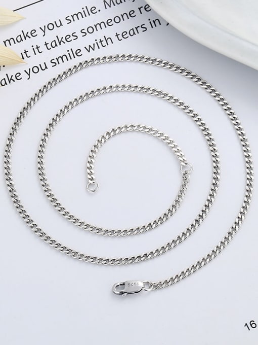 width:2.5mm, Length: 44cm + 5cm 925 Sterling Silver Snake Chain For men