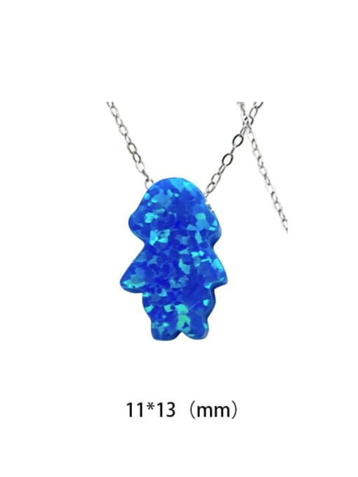 Blue Opal,Body Icon 925 Sterling Silver Opal Necklace