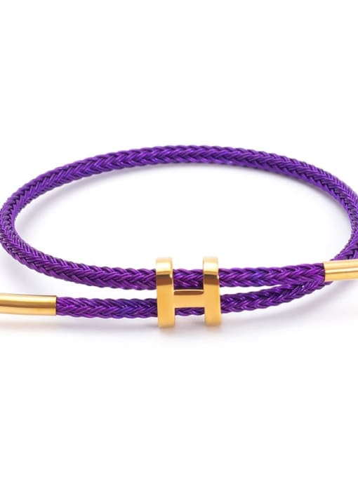 Deep purple Titanium Steel Adjustable Bracelet