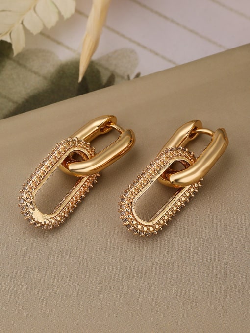 golden Brass Geometric Drop Earring