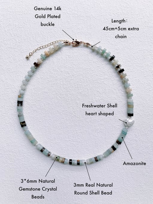 Scarlet White N-STSH-0002 Natural  Gemstone Crystal Chain Handmade Beaded Necklace 3