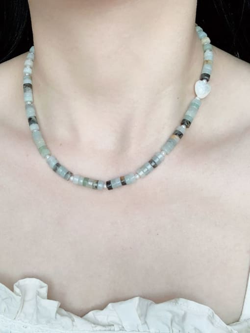 Scarlet White N-STSH-0002 Natural  Gemstone Crystal Chain Handmade Beaded Necklace 1