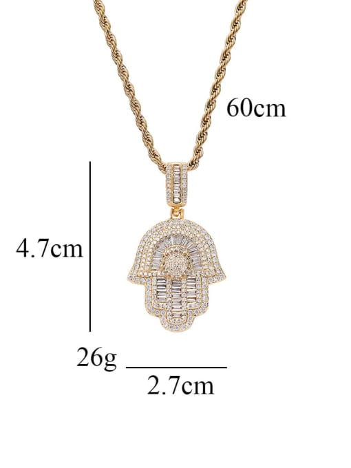 LM Brass Cubic Zirconia 3mm Twists Chain Hip Hop Cuban Necklace 3