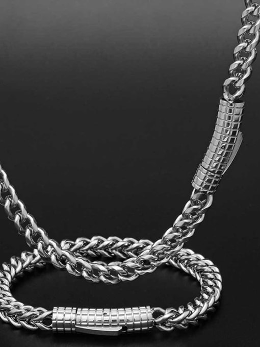 Steel,Grain Buckle Stainless steel Hip Hop Keel Chain With multiple sizes