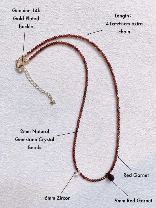 Scarlet White N-ST-0003 Red Garnet Chain Irregular Trend Handmade Beaded Necklace 2