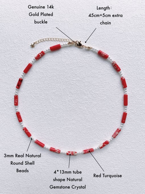 Scarlet White N-STPE-0006 Natural Gemstone Crystal Beads Chain Handmade Beaded Necklace 3