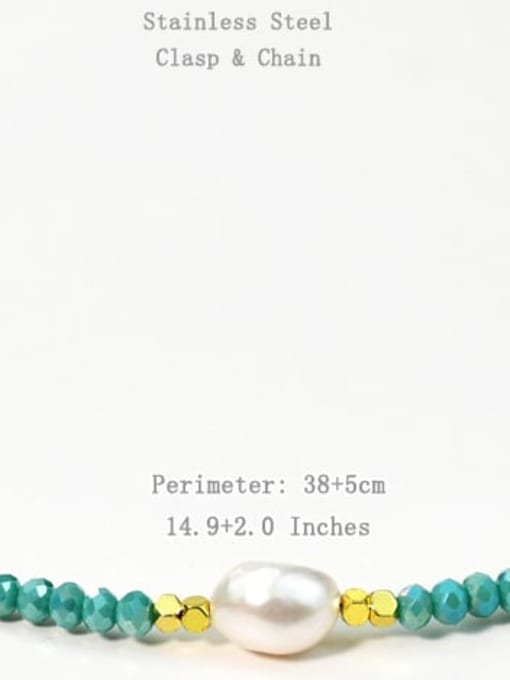 N2612 Y03 Alloy Freshwater Pearl Geometric Dainty Beaded Necklace