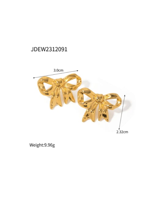 JDEW2312091 Stainless steel Bowknot Minimalist Stud Earring