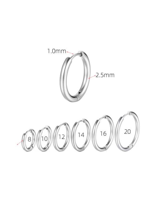LM Titanium Steel Round Hoop Earring With 7 sizes 2