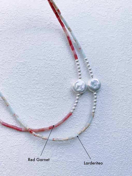 Scarlet White N-STSH-0001 Natural  Gemstone Crystal Beads Chain Handmade Beaded Necklace 1