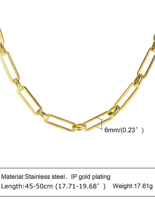 6mm,40cm And 5cm Length Stainless steel Link Necklace