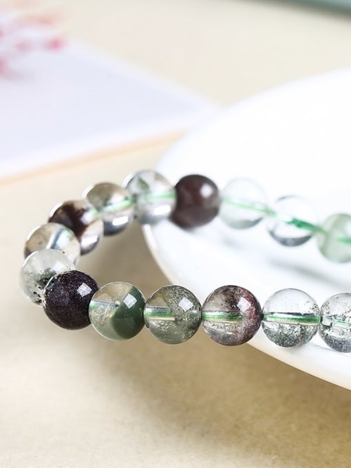 Natural green ghost Crystal Bracelet Crystal Minimalist Handmade Beaded Bracelet