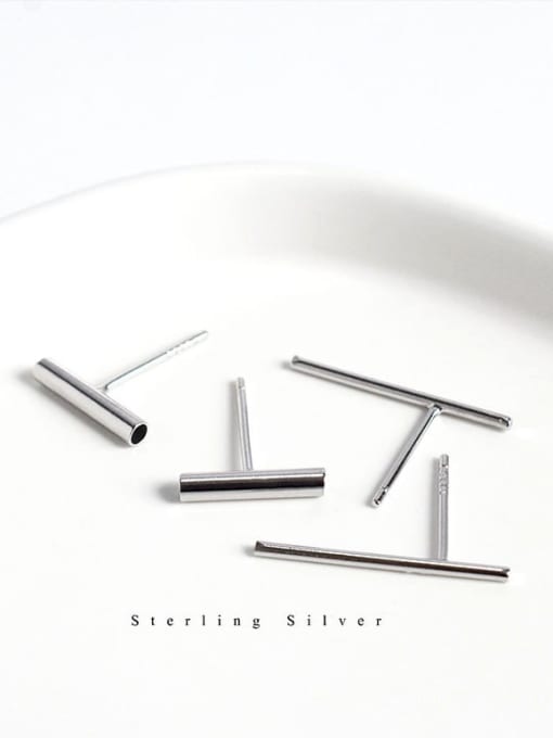 LM 925 Sterling Silver Geometric Minimalist Stud Earring 0
