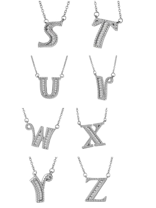 LM 925 sterling silver cubic zirconia white letter dainty initials necklace 5