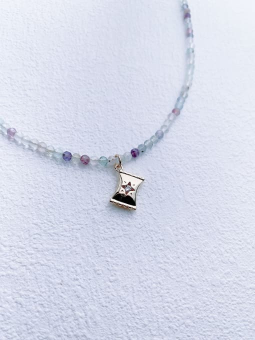Scarlet White N-DIY-0029 Natural Gemstone Crystal Beads Chain Hand Pendant Handmade Beaded Necklace 1