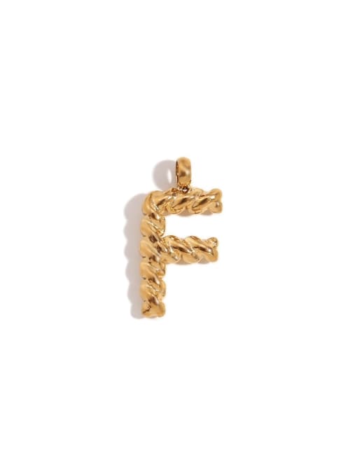 Twists Letter Pendant Gold F Stainless steel 18K Gold Plated Letter Charm