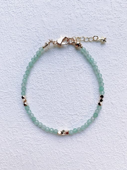 green B-ST-002 Natural  Gemstone Crystal Beads Chain Handmade Beaded Bracelet