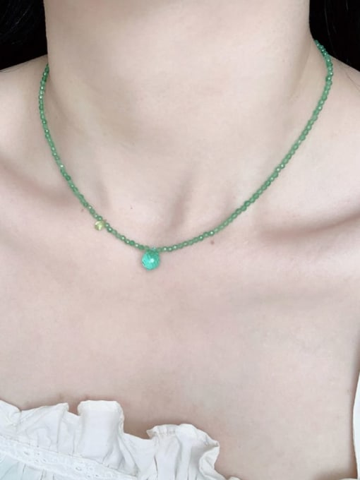 Scarlet White N-ST-0012 Natural  Gemstone Crystal Chain Irregular Bohemia  Handmade Beaded Necklace 1