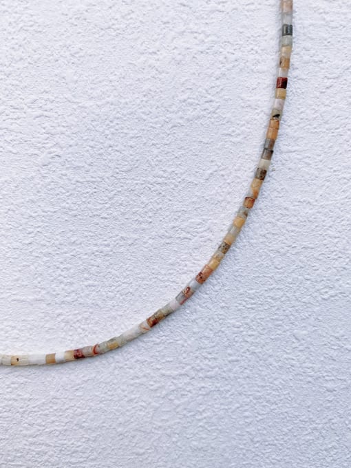 Scarlet White N-ST-0015 Natural Stone Irregular Bohemia Handmade Beaded Necklace 4