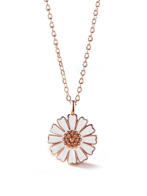 LM 925 Sterling Silver chrysanthemum Flower Cute Necklace 0