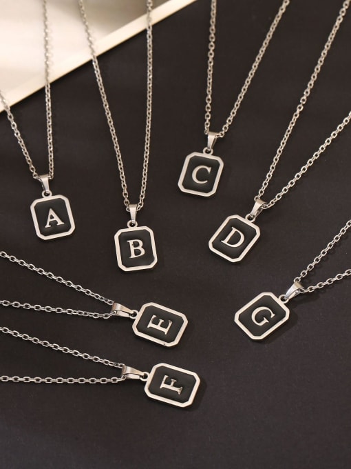 LM Stainless steel Geometric Initials Necklace