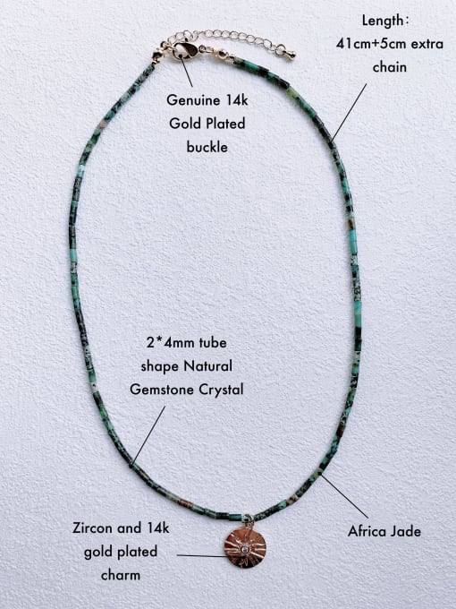 Gemstone Crystal+sun Brass Gemstone Crystal Chain Multi Color Heart Bohemia handmade Beaded Necklace